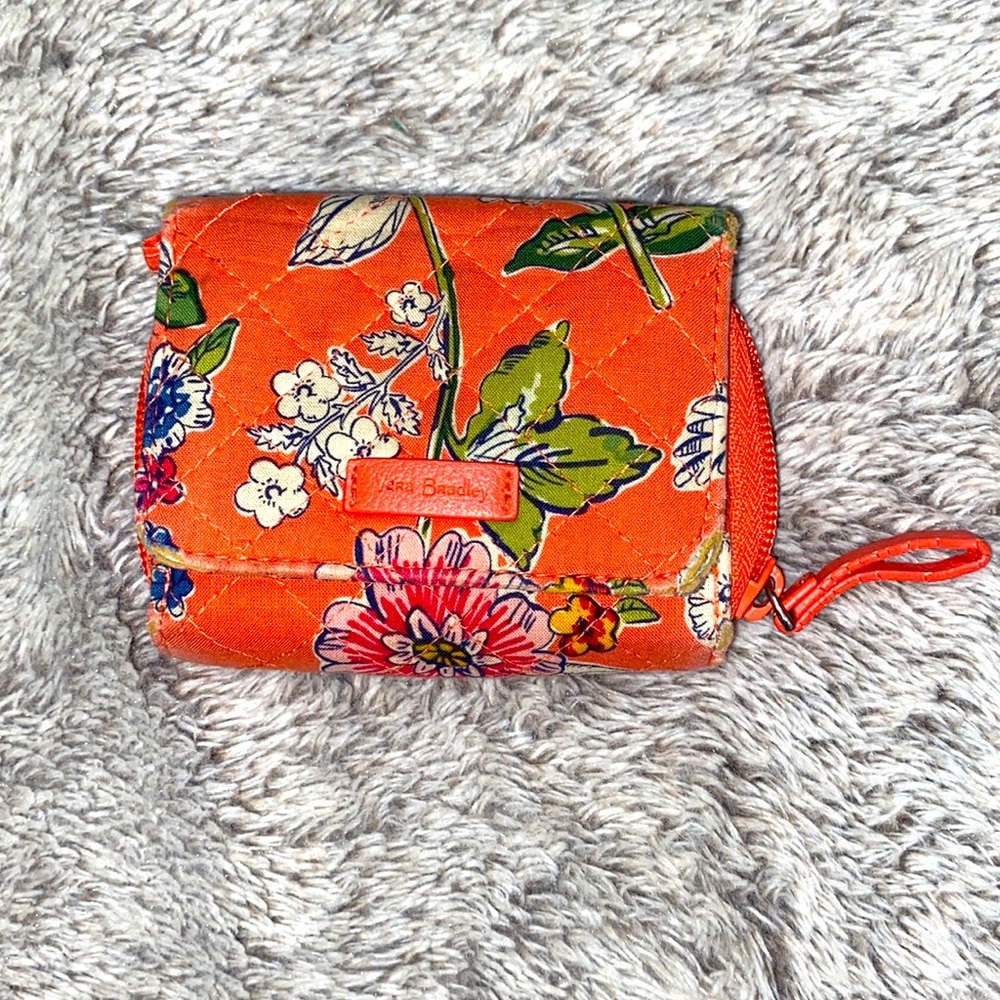 Vera Bradley, coral, floral, wallet